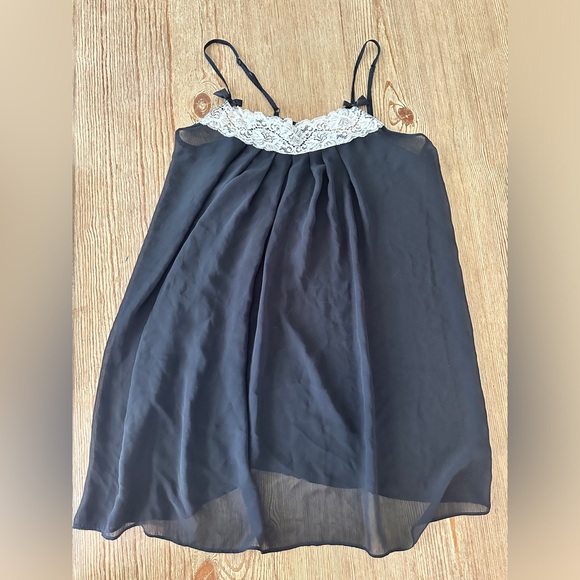 Y2K Sheer‎ Lingerie Babydoll Dress Sheer Lace with Bows adjustable straps Sz M - Picture 3 of 9